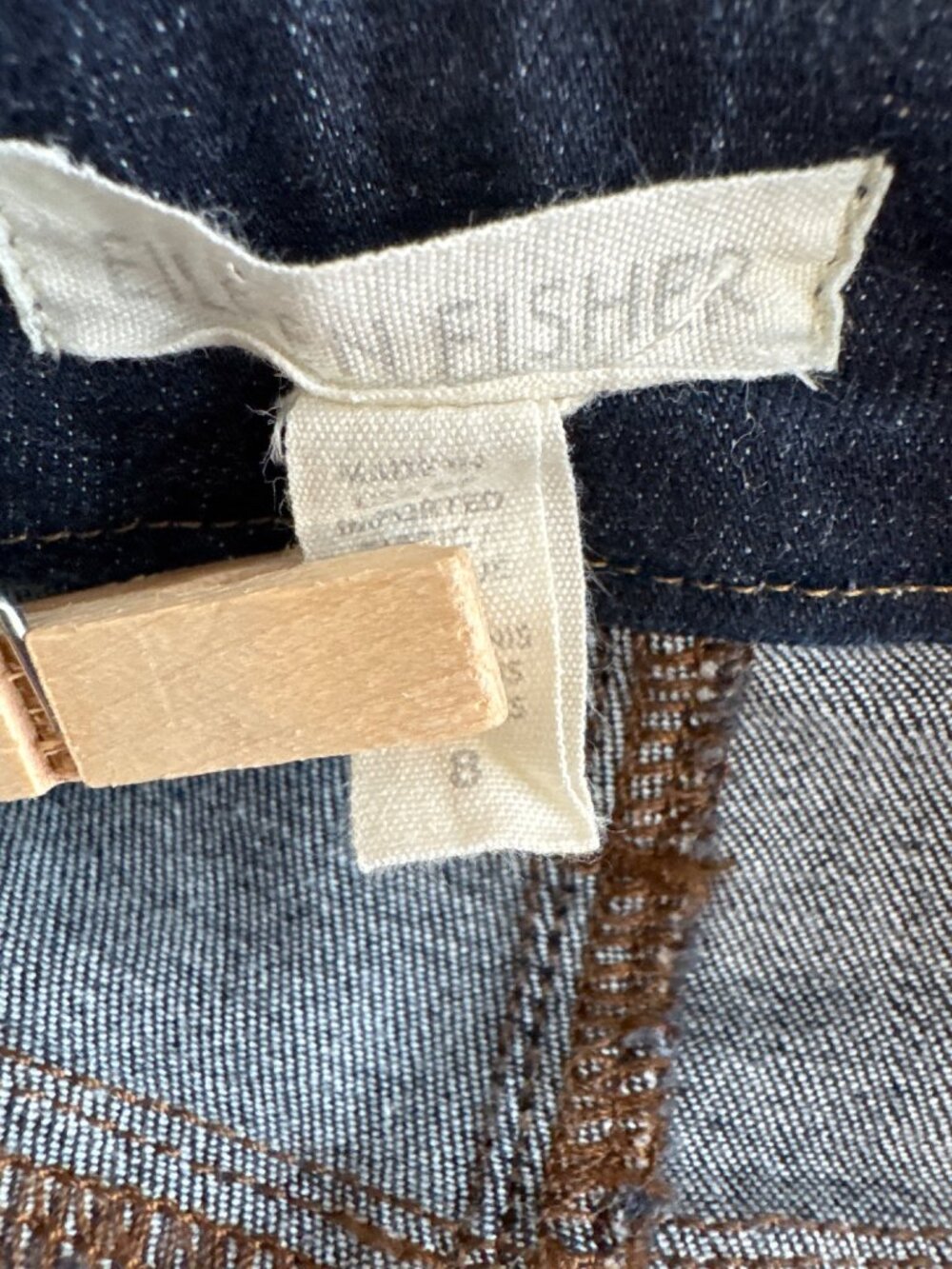 Eileen Fisher Women’s Organic Cotton Dark Wash Straight Leg Jeans Size 8 ankle - Picture 4 of 5